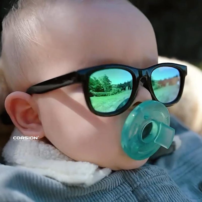 COASION Bendable Flexible Polarized Newborn Baby Sunglasses with Silicon Strap for Infant Boys Girls Age 0-12 Months CA9042 - Image 3
